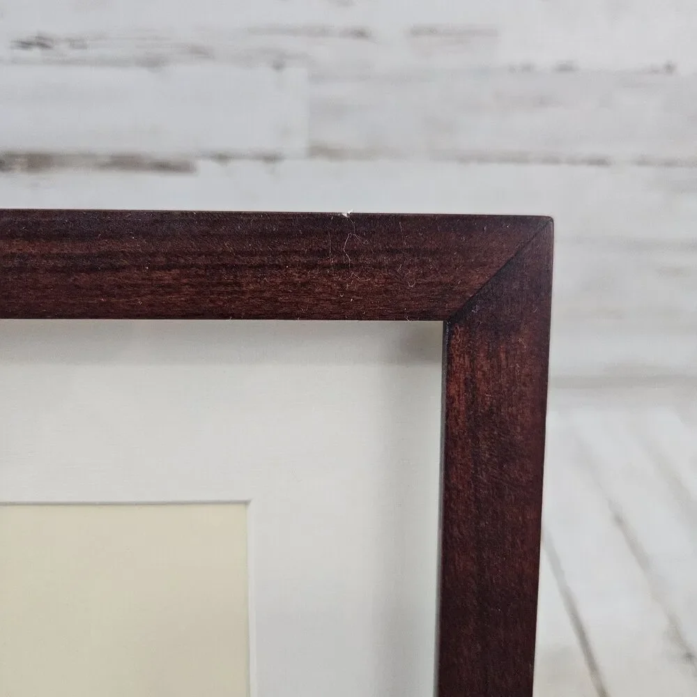 POTTERY BARN DARK BROWN WOOD Gallery Frame | Duo Matted 4x6” SLOTS FAMILY PHOTOS